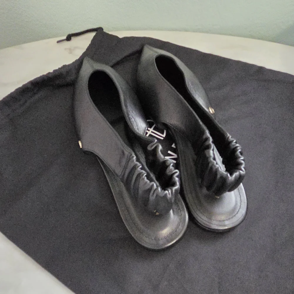 Anine Bing Hilda Slingback Black Leather Flats - Picture 7 of 12